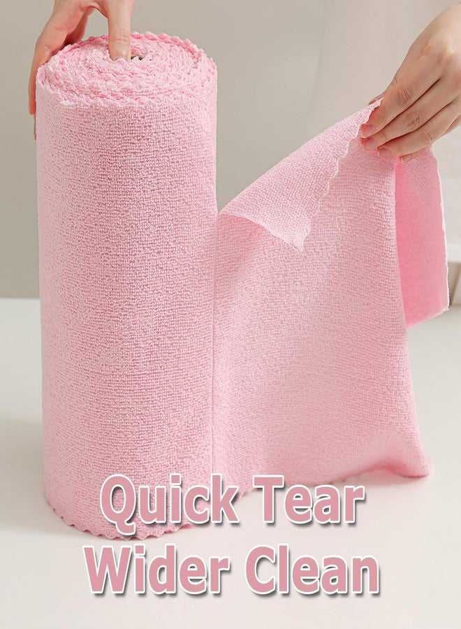 JessyHome Jessy Home 80 Pack Reusable Paper Towels Pink Microfiber Cleaning Cloth Roll 12"x12" Microfiber Towels, Tear Away Cloth for Cars,Wash Cloths,Lint Free Rags for House,Kitchen,Window,Cleaning Supplies - Image 3